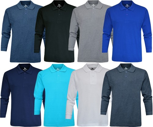 Long sleeve polo shirt - long, plain