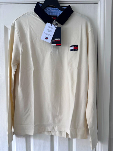 Tommy jeans ecru piqué long - tommy,