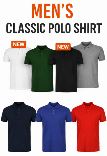 Mens plain polo shirt - polo, cotton