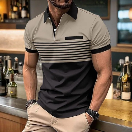 Mens polo shirt colorblock - shirt, t
