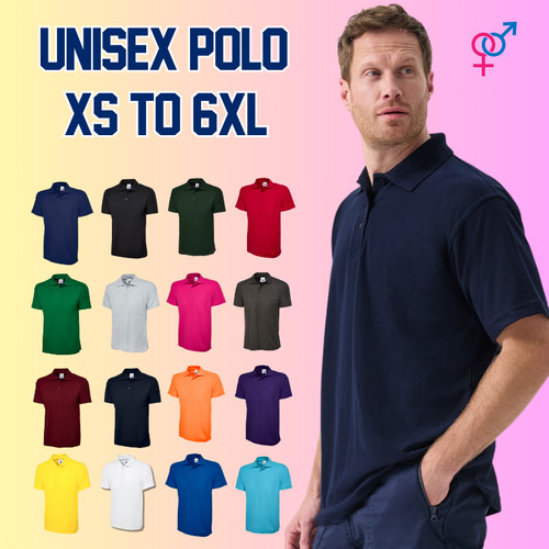 Uneek plain unisex polo shirts - uneek,