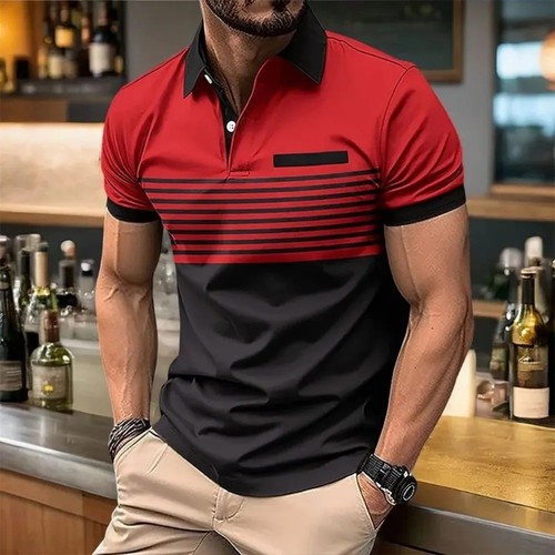 Mens polo shirt colorblock - colorblock, t