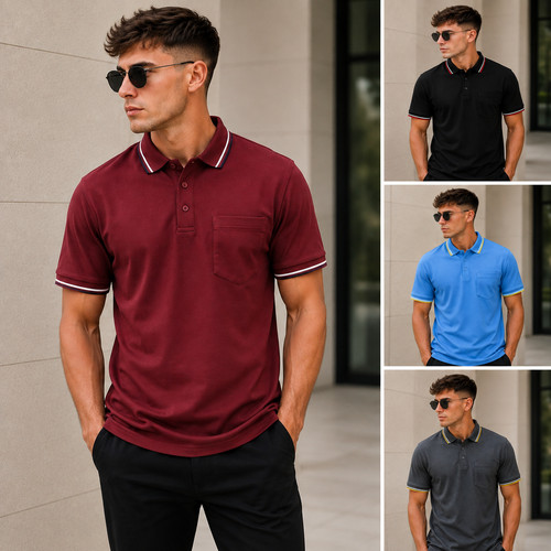 Mens short sleeve polo shirt - short,