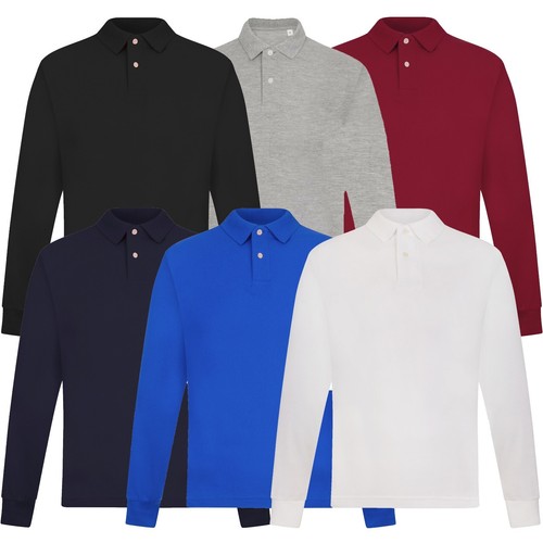 Mens long sleeve polo shirt - long,