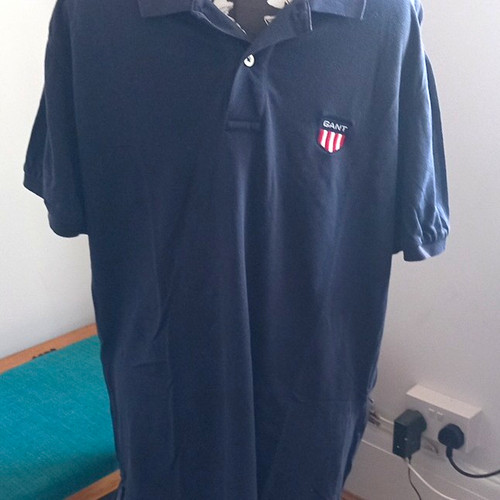 Gant men navy solid polo - gant,