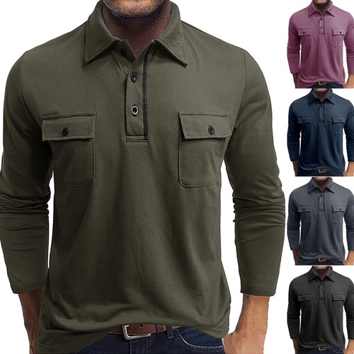 Mens long sleeve polo shirt - mens,