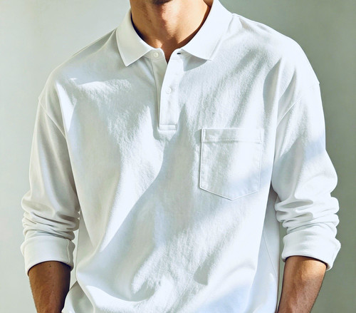 Men white long - white, polo